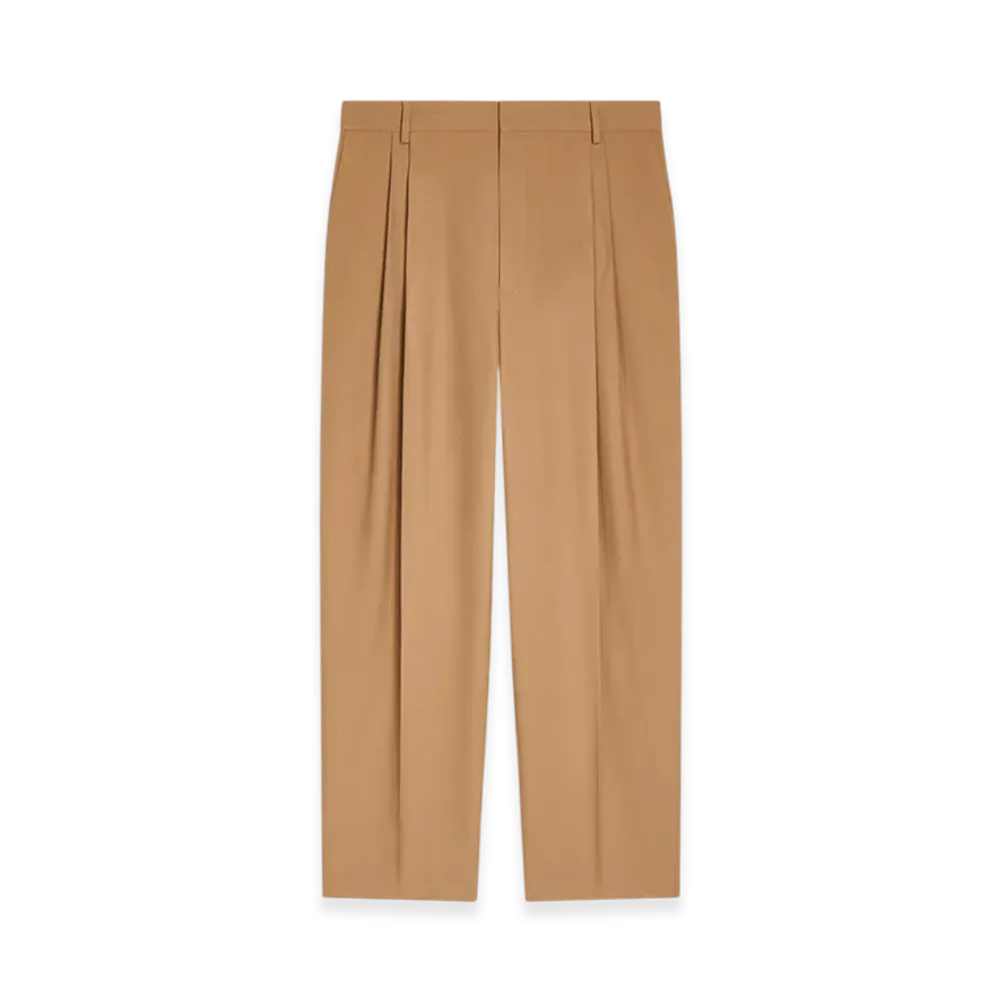DRIES VAN NOTEN Pleated Wool Pants "Tan"