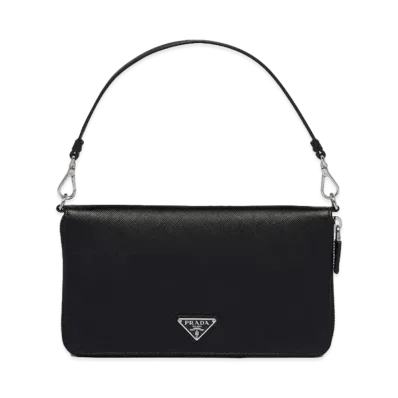 PRADA Saffiano Leather Document Holder "Black"
