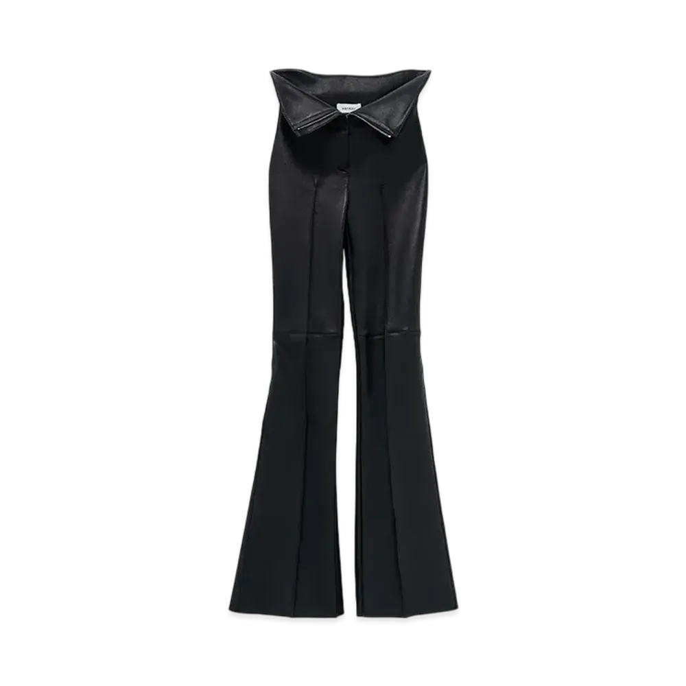 Alexander McQUEEN Foldover Waist Leather Pants "Black"