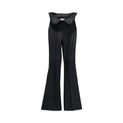Alexander McQUEEN Foldover Waist Leather Pants "Black"