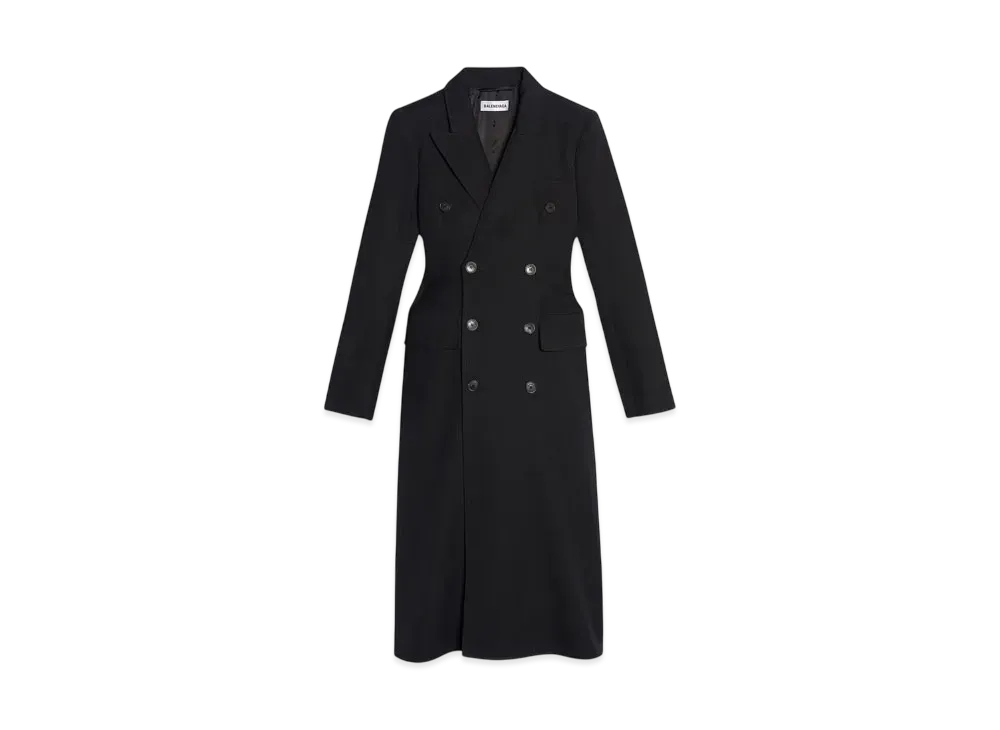 BALENCIAGA Women's Hourglass Coat "Black"