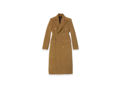 BALENCIAGA Women's Hourglass Coat "Dark Beige"