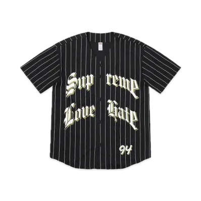 Supreme Love Hate Baseball Jersey "Black"