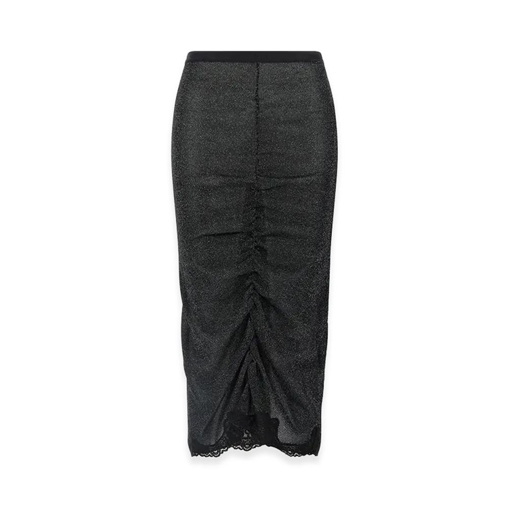 Valentino Women's Lurex Knit Skirt "Black"