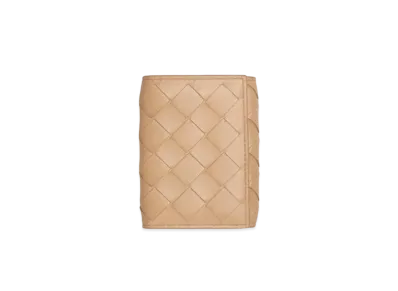 Bottega Veneta Trifold Flap Wallet "Almond"