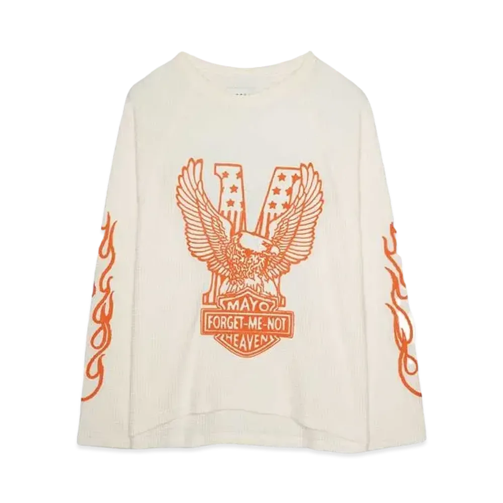 MAYO EAGLE EMBROIDERY THERMAL LONG SLEEVE TEE "BEIGE"