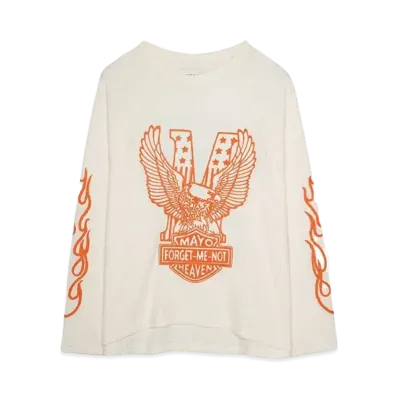 MAYO EAGLE EMBROIDERY THERMAL LONG SLEEVE TEE "BEIGE"