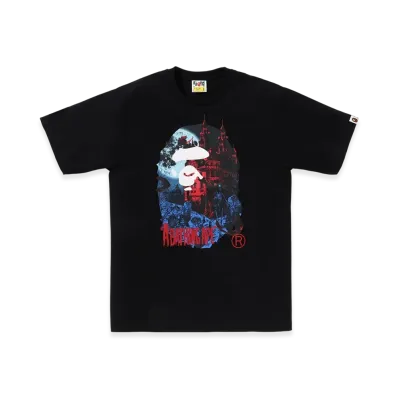 A BATHING APE Vampire Castle Ape Head Tee "Black"