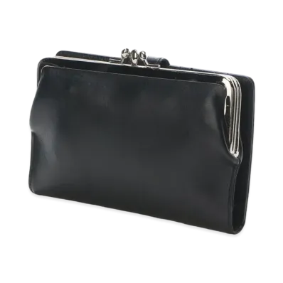 Yohji Yamamoto SEMI GLOSS LEATHER CLASP LONG WALLET "Black"
