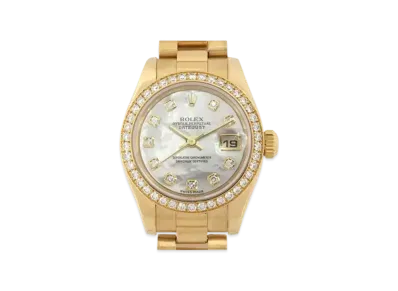 ROLEX Lady-Datejust 10P Diamonds "White Shell/Yellow Gold"