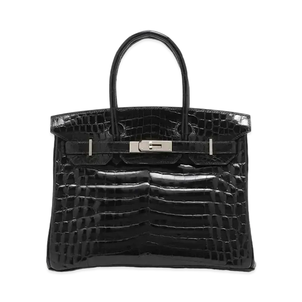 Hermes Birkin Crocodile Niloticus "Noir/Silver"