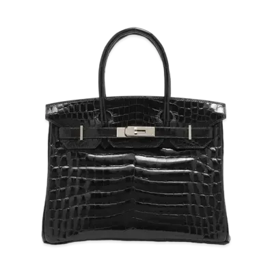 Hermes Birkin Crocodile Niloticus "Noir/Silver"