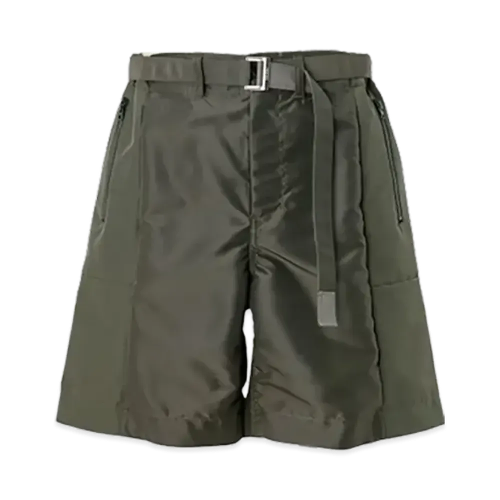 sacai Nylon Twill x Grosgrain Shorts "Khaki"