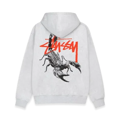 Stussy Scorpion Zip Hoodie "Ash Heather"