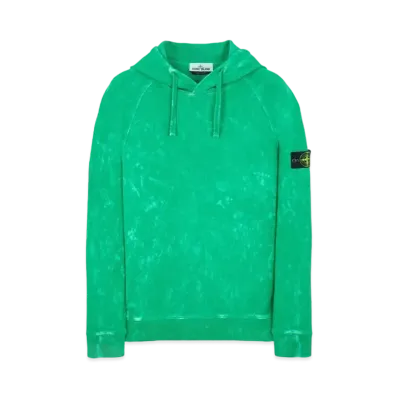 Stone Island 61338 COTTON FLEECE + OFF-DYE OVD TREATMENT "Green"
