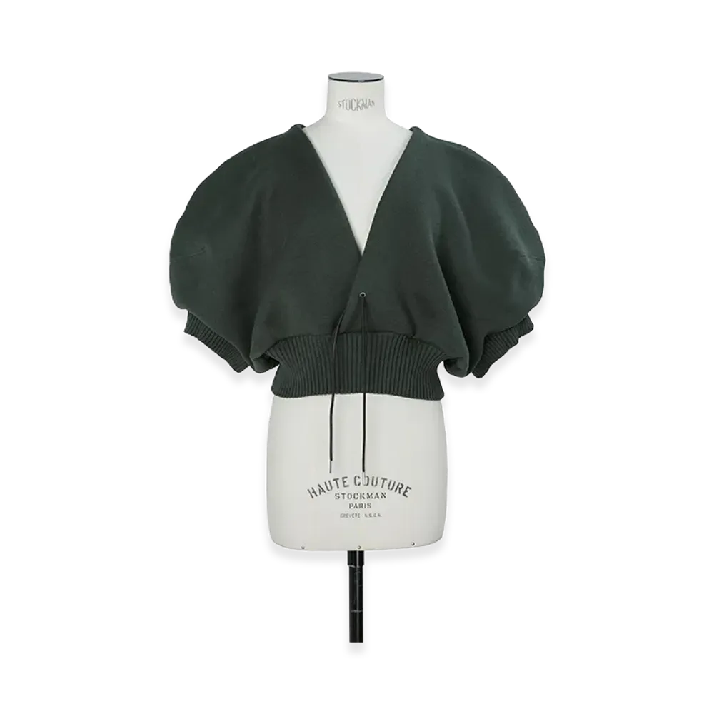 sacai Women's Cotton Cashmere Knit Pullover "Green"