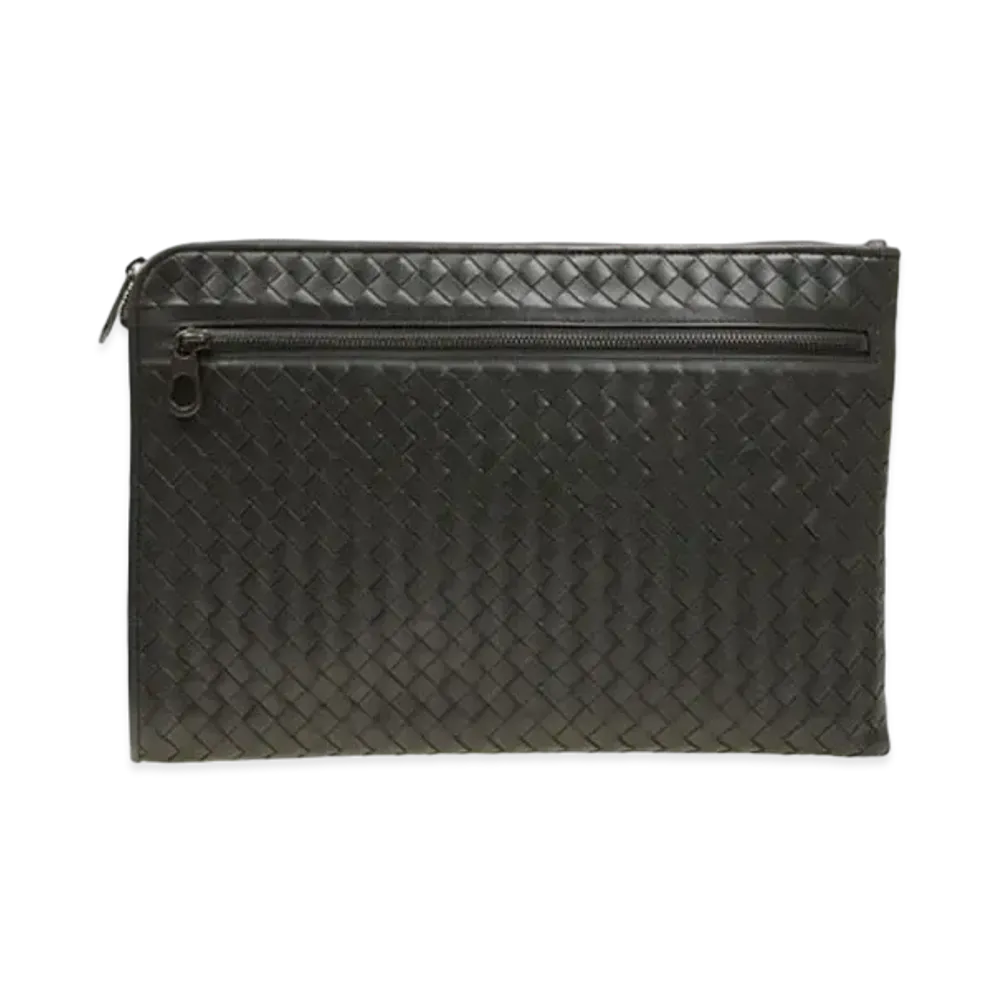 Bottega Veneta Lambskin Clutch Bag "Grey"