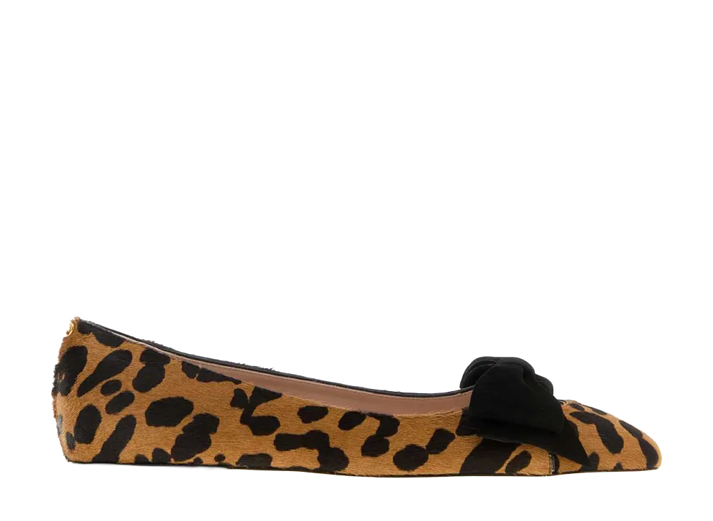 Valentino Garavani Women's Printed Calf Hair Bowow Ballerinas "Pink"