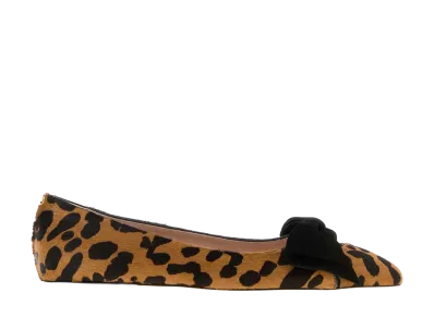 Valentino Garavani Women's Printed Calf Hair Bowow Ballerinas "Pink"