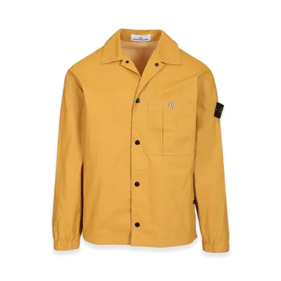 Stone Island Overshirt In Resin-Treated Cotton Ripstop "Yellow"