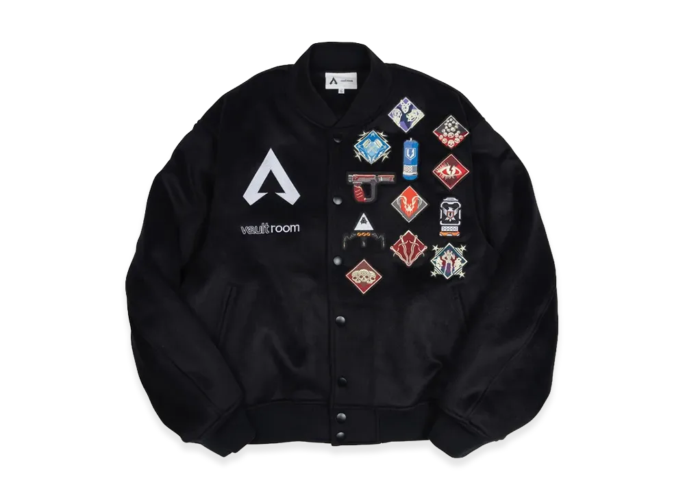 VAULTROOM x Apex Legends Patched Varsity Jacket "Black"