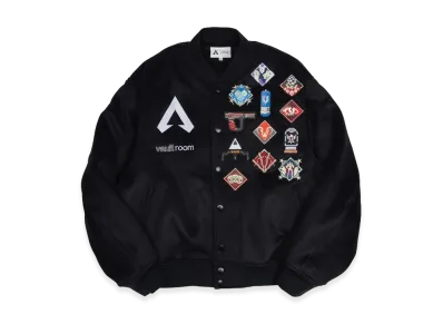 VAULTROOM x Apex Legends Patched Varsity Jacket "Black"