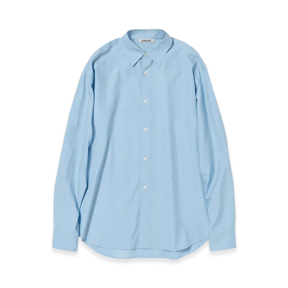 AURALEE Women's Washed Finx Twill Shirt "Light Blue"