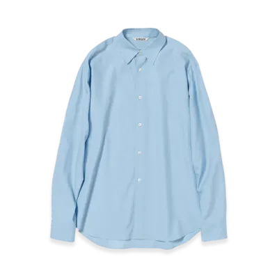 AURALEE Women's Washed Finx Twill Shirt "Light Blue"