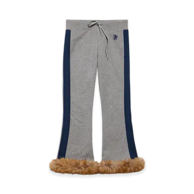 BALENCIAGA Lion Flare Capri Sweatpants "Dark Heather Grey/Washed Navy"