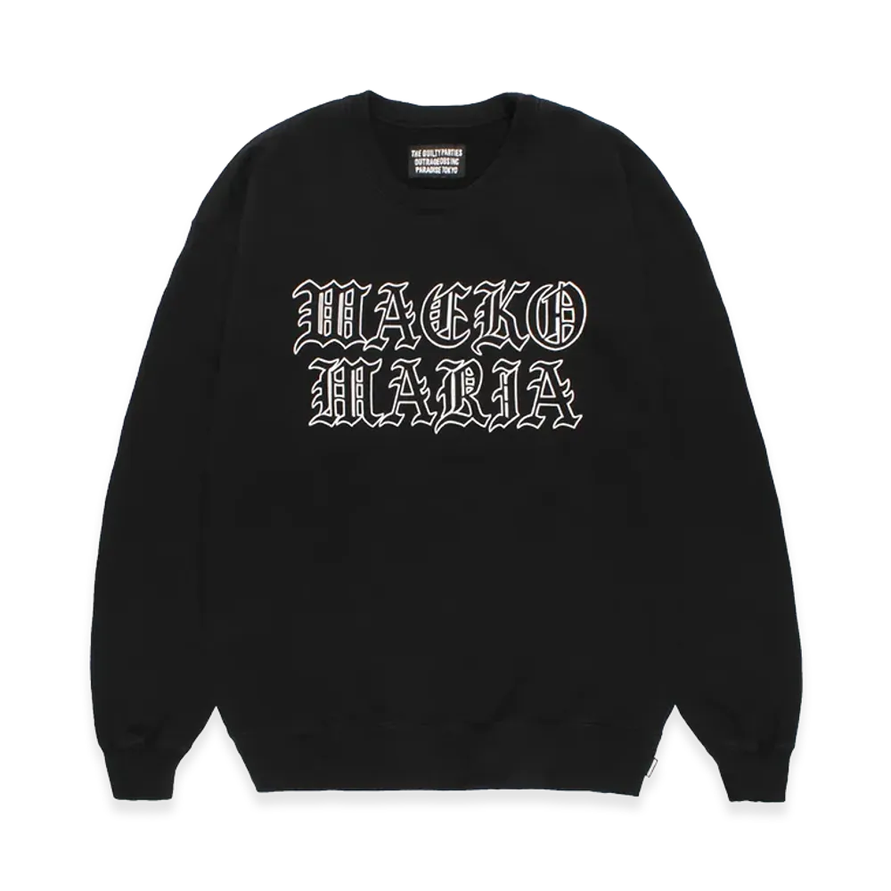 WACKO MARIA Washed Heavy Weight Sweat Shirt "Black"
