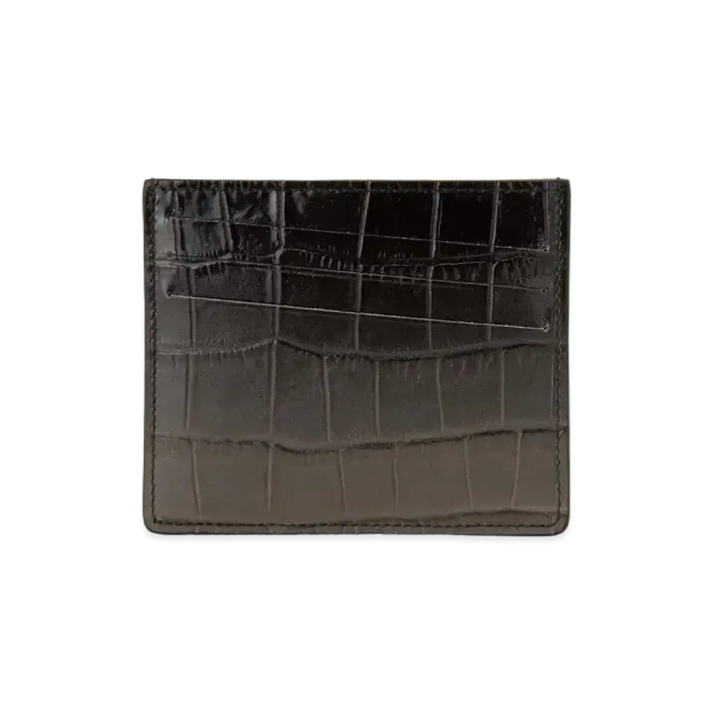 Maison Margiela Cow Leather Crocodile Print Card Holder "Black"