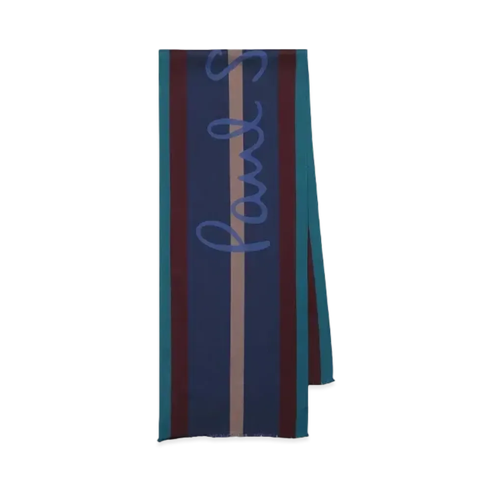 Paul Smith School Stripe Logo Muffler "Blue"