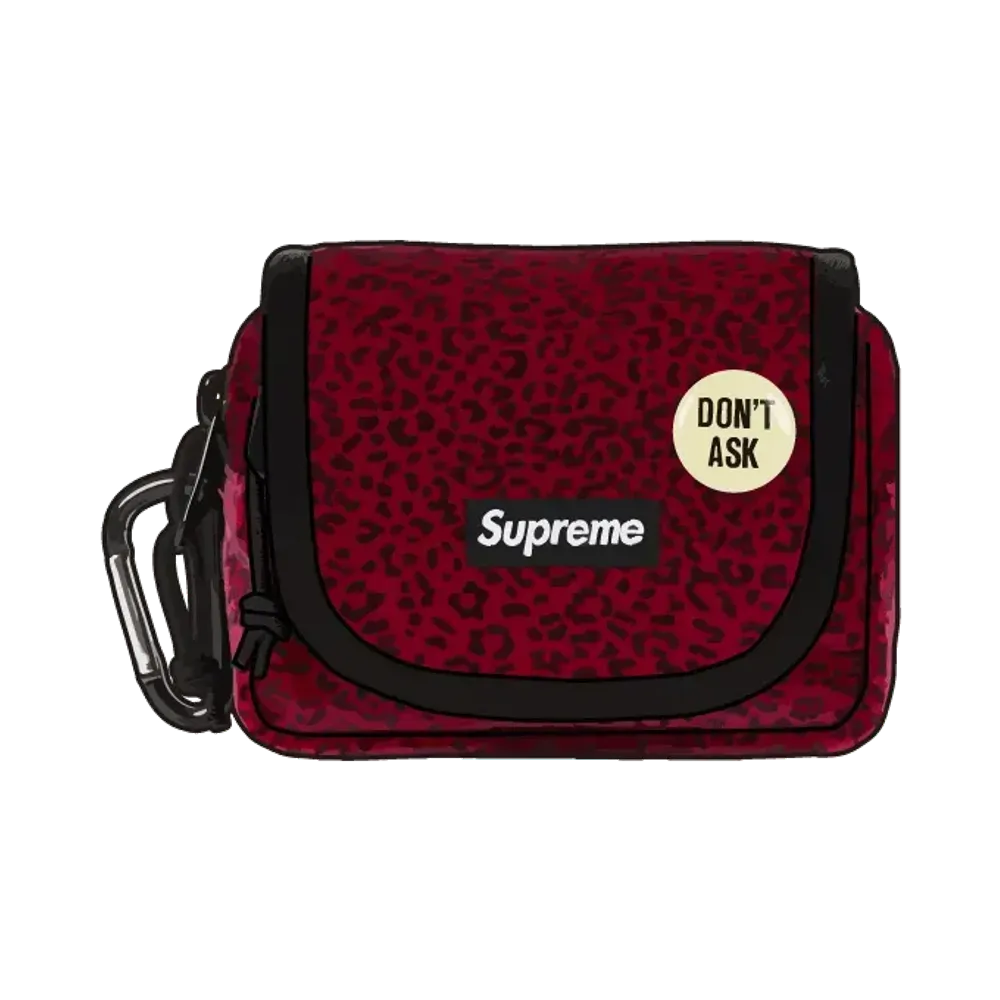 Supreme Velvet Mini Pouch "Red Leopard"
