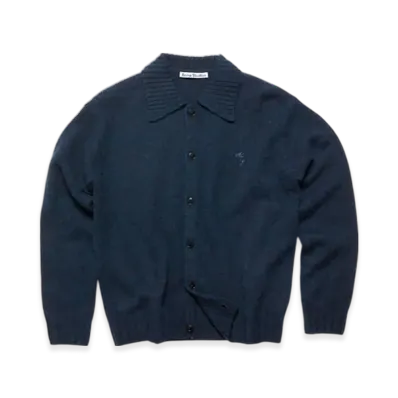 Acne Studios Polo Wool Cardigan "Deep Blue Melange"
