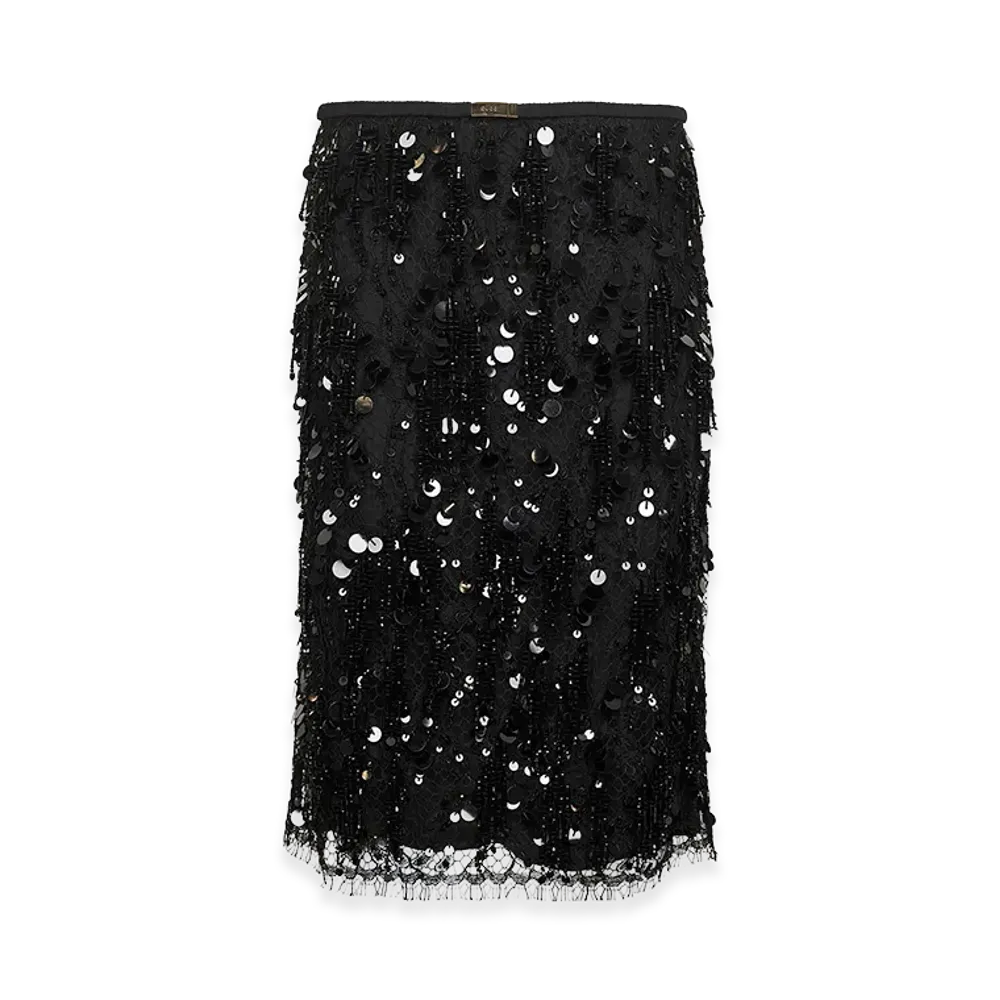 GUCCI Women's Lace Skirt "Black"