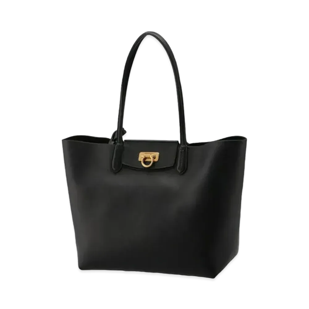 Salvatore Ferragamo Gancini Tote Bag (S) "Black"
