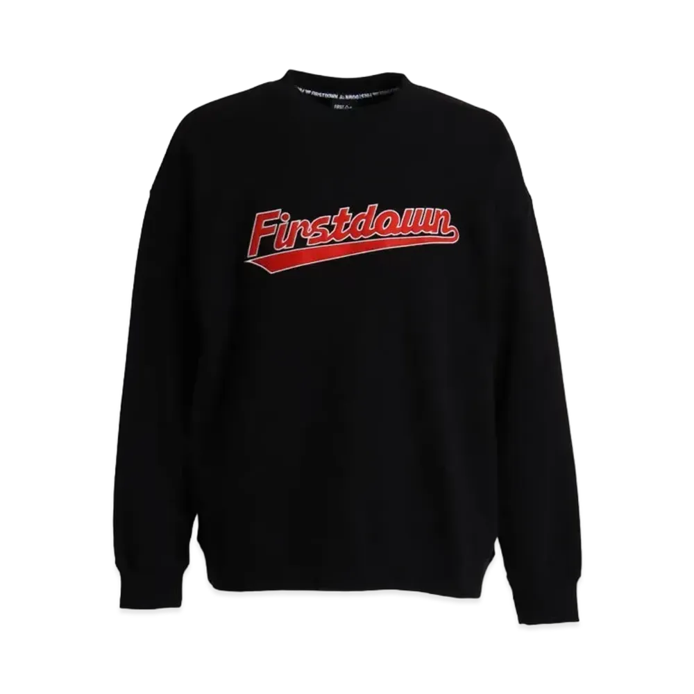 FIRST DOWN APPLIQUE CREW SWEAT "Black"