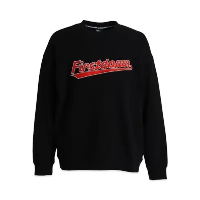 FIRST DOWN APPLIQUE CREW SWEAT "Black"