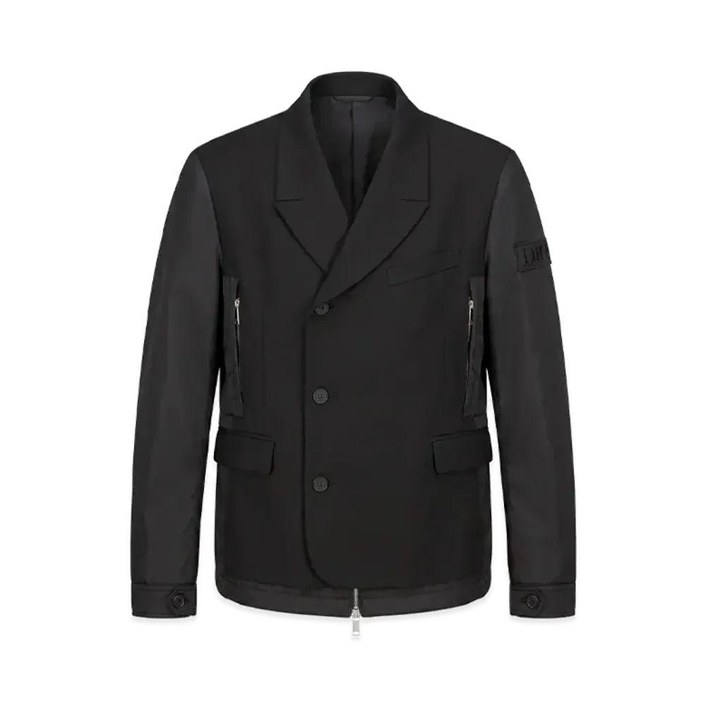 Dior x Sacai Double Brest Jacket Wool Twill "Black"