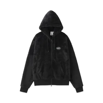 X-Girl Fluffy Zip Up Hoodie "Black"