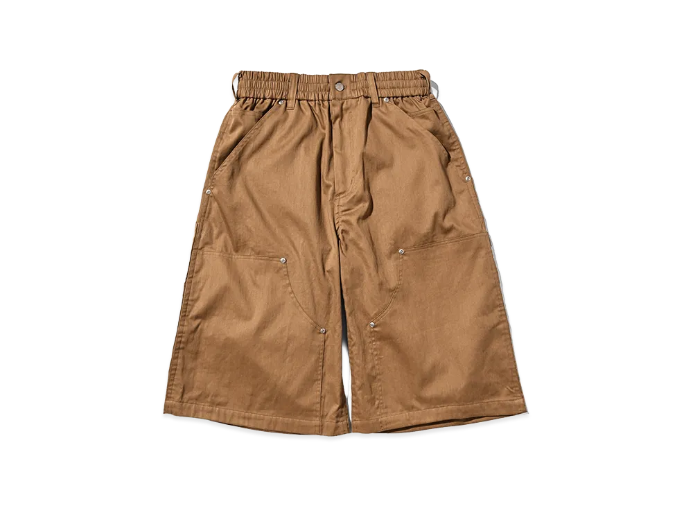 CLESSTE Vintage Effect Double Knee Worker Baggy Half Pants "Beige"