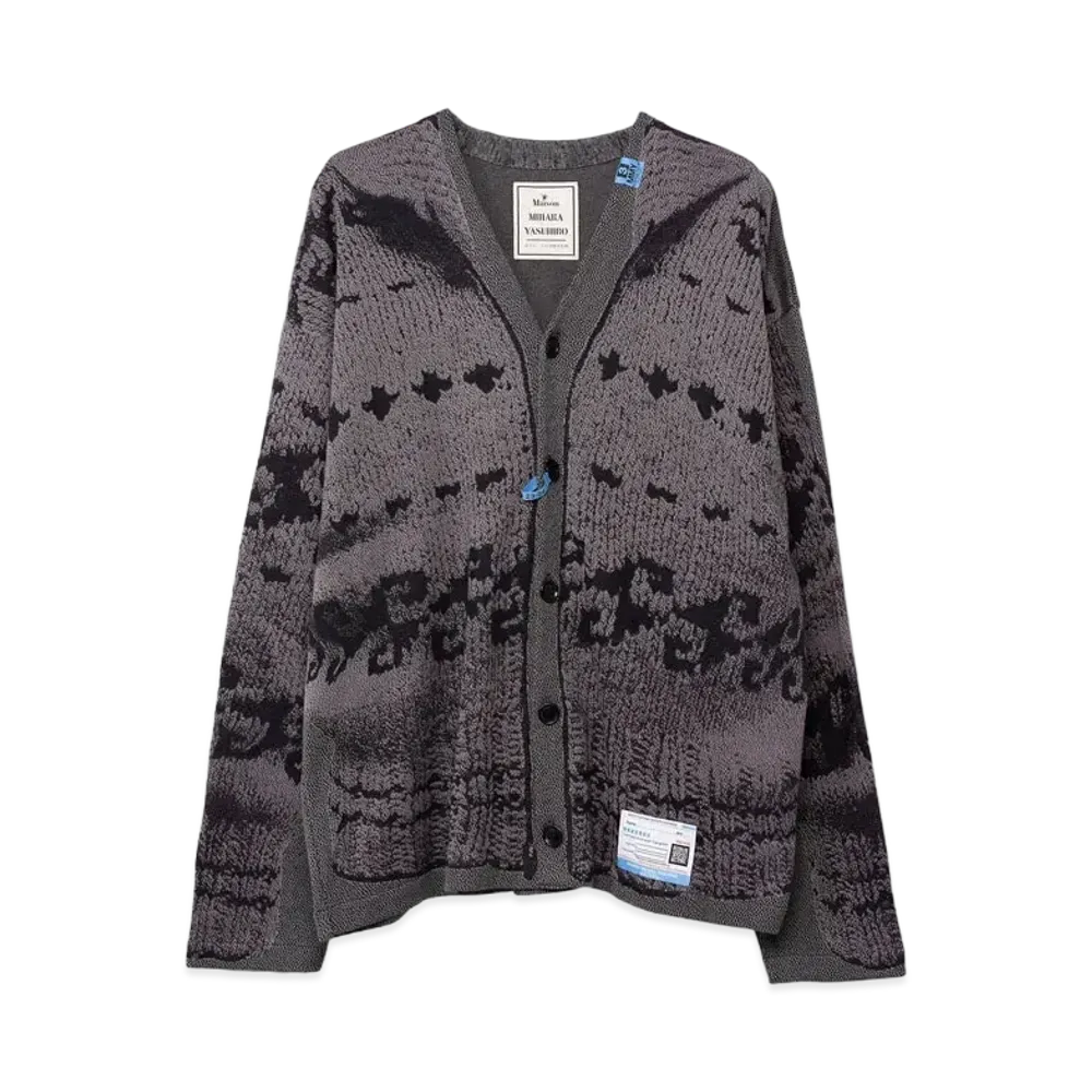 Maison MIHARA YASUHIRO Jacquard Knit Cardigan "Black"