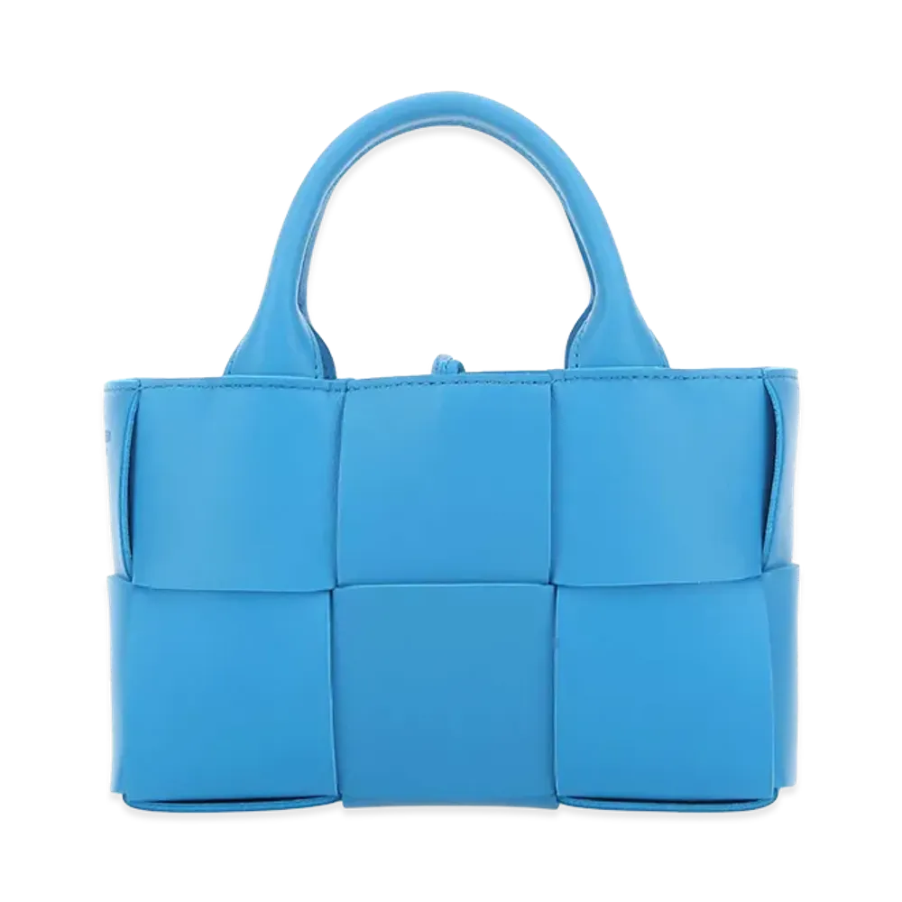 Bottega Veneta Women's Turquoise Leather Candy Arco Handbag "Light Blue"