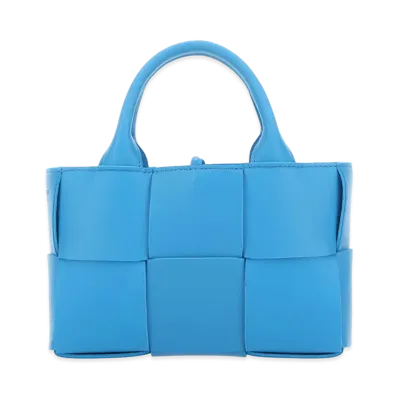 Bottega Veneta Women's Turquoise Leather Candy Arco Handbag "Light Blue"
