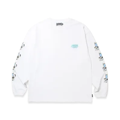APHRODITEGANG UE The Parlour x Budspool Cat L/S Tee (Type-1) "White/Blue"