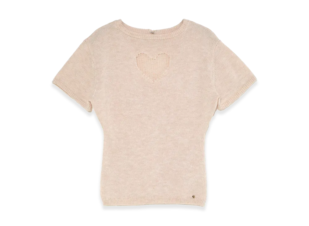 ANDMARY Women's Heart Point Knit Tops "Beige"