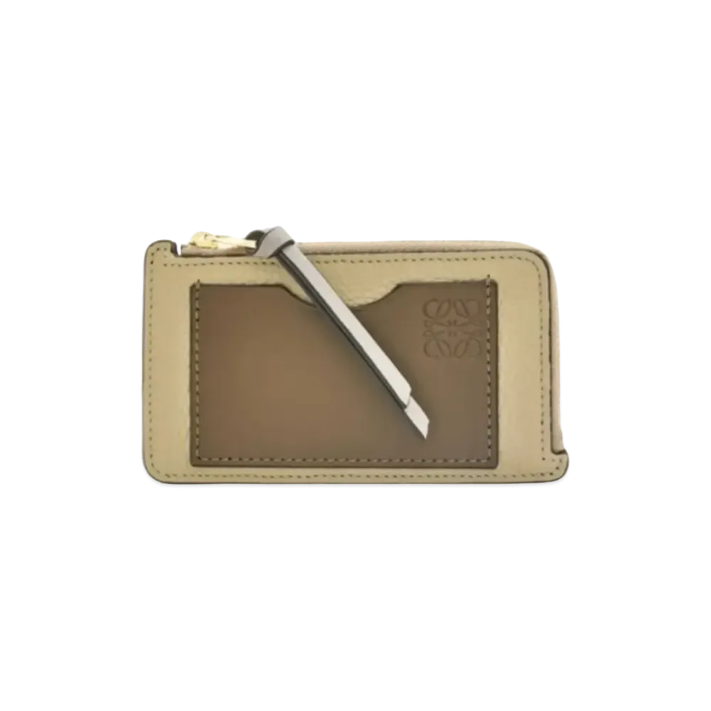 LOEWE Coin Card Holder Soft Grain Calf "Laurel Green/Dark Khaki Green"