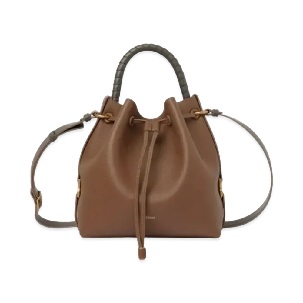 Chloe Marcie Bucket Bag Grained Calfskin "Dark Nut"