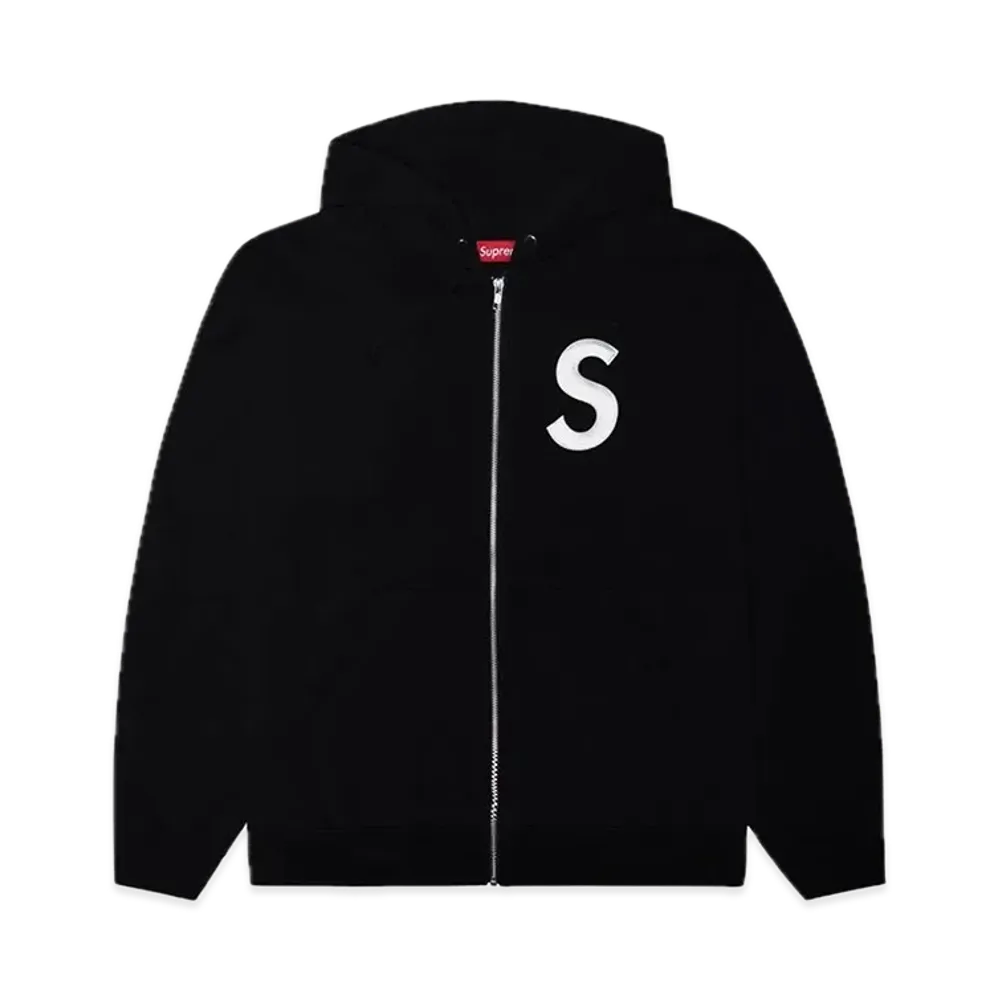 Supreme S Logo Zip Up Hooded Sweatshirt "Black" (23FW)