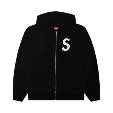 Supreme S Logo Zip Up Hooded Sweatshirt "Black" (23FW)